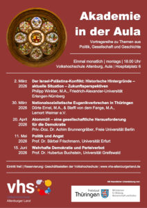 Mehr über den Artikel erfahren „Akademie in der Aula“ im Frühjahr 2026