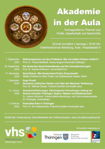 Mehr über den Artikel erfahren „Akademie in der Aula“ im Herbst 2025/26