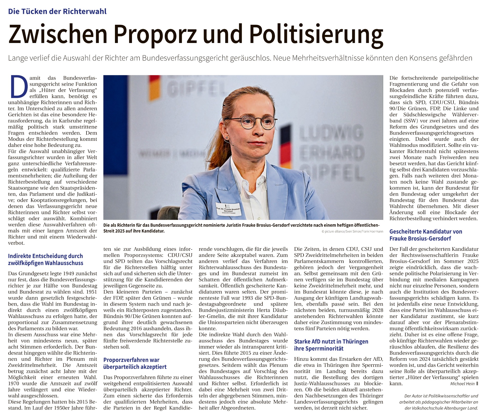 Mehr über den Artikel erfahren Artikel für „Das Parlament“